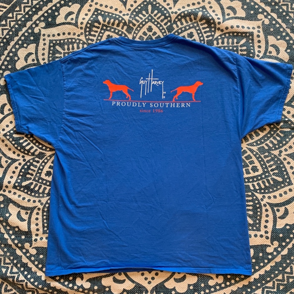 Guy Harvey ‘Proudly Southern’ Pocket Tee w/ Dogs